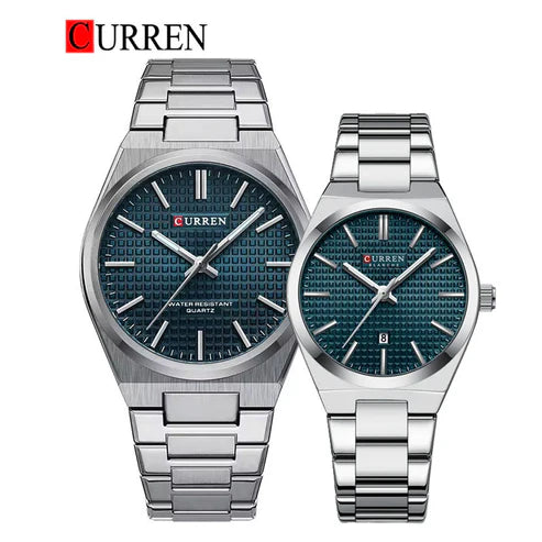 CURREN Couples Stainless Steel Watch