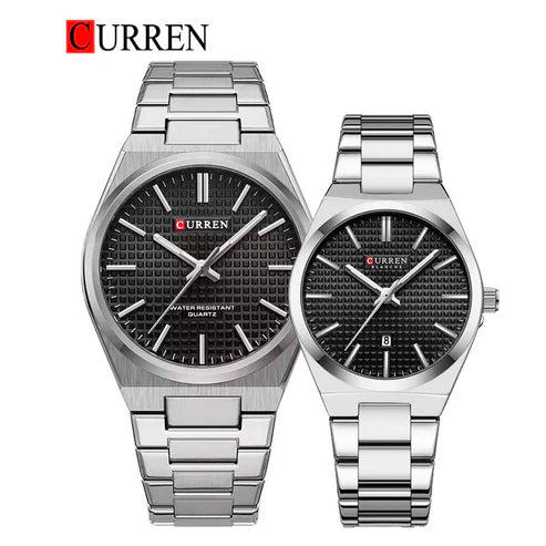 CURREN Couples Stainless Steel Watch