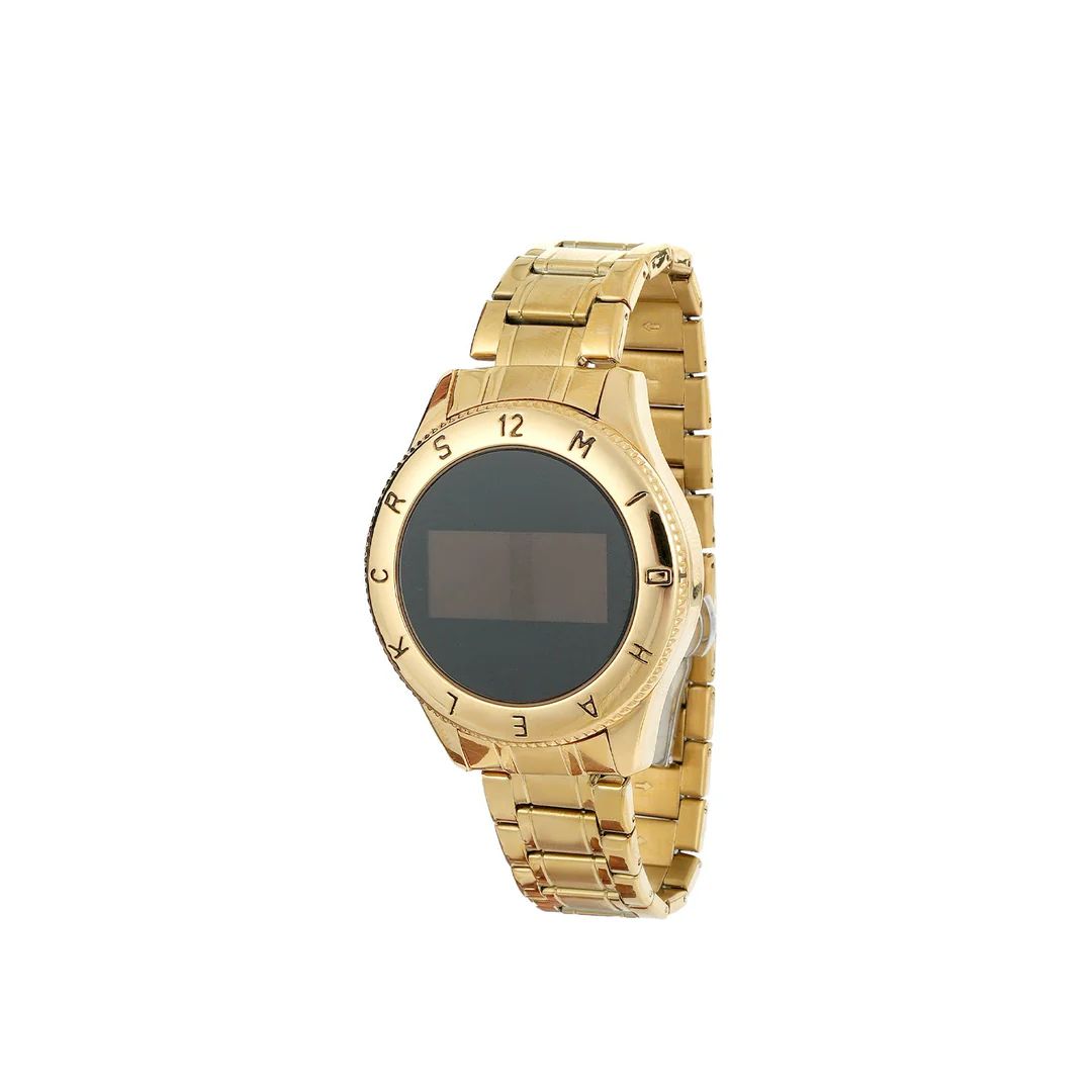 Digital Watch With Gold Chain